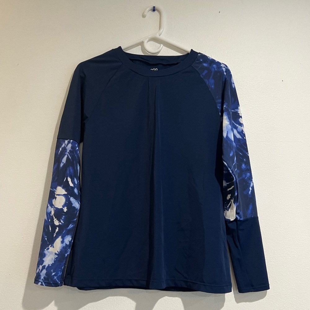 blue swim shirt